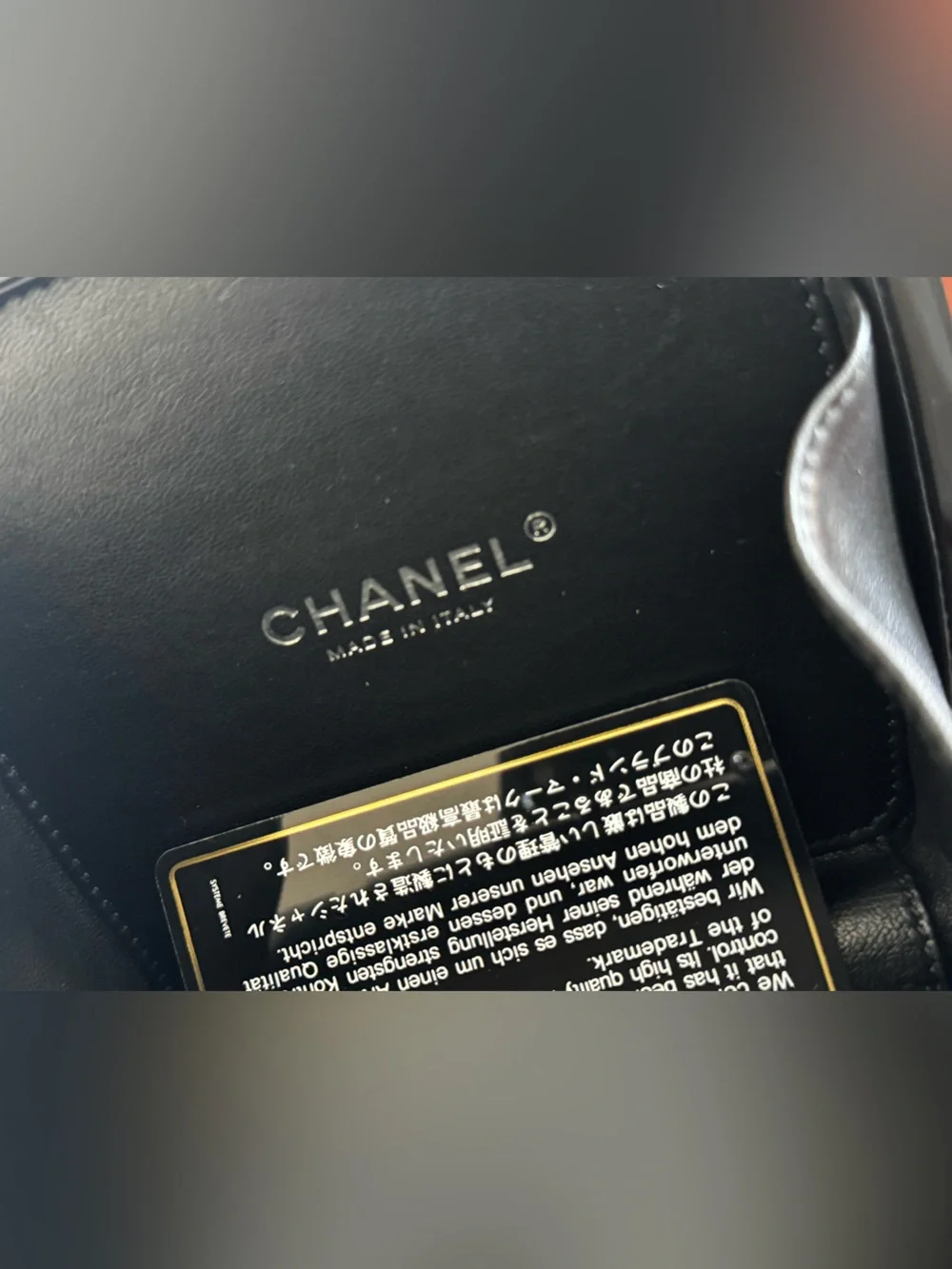 CHANEL Rare White & Black Plexiglass CC Clutch Crossbody Authenticity card